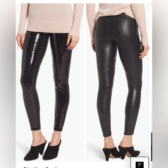 SPANX Pants - Spanx Sequin Faux Leather Leggings